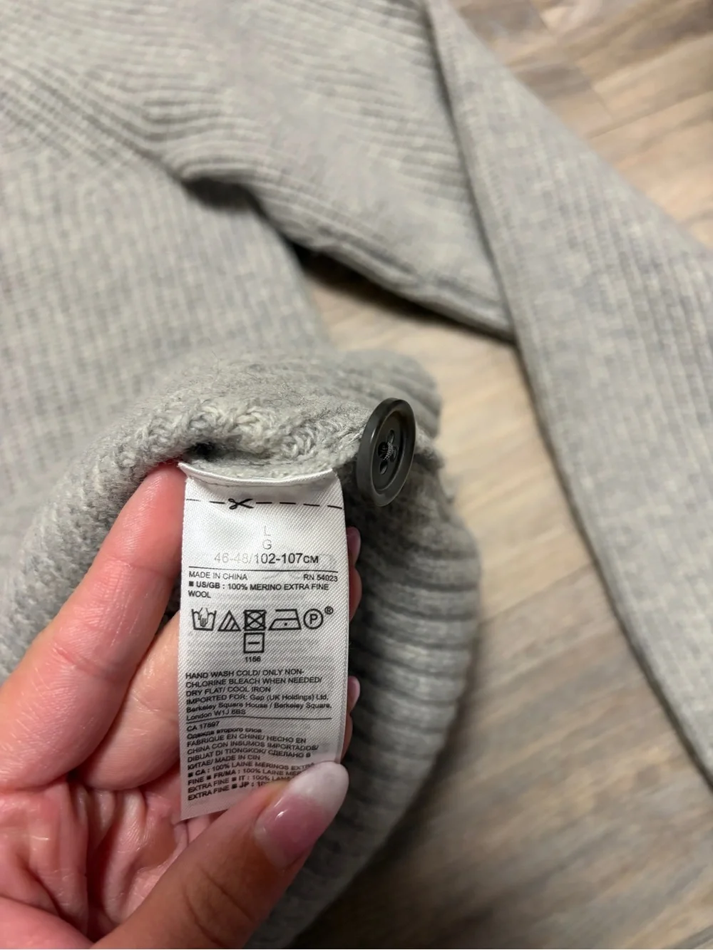 Banana Republic Italian Merino Wool Waffle Knit Mock Neck Henley Sweater L